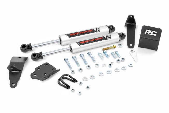 Rough Country - V2 Steering Stabilizer Dual 2-8 Inch Lift Ram 2500 (10-13)/3500 (10-12) Rough Country