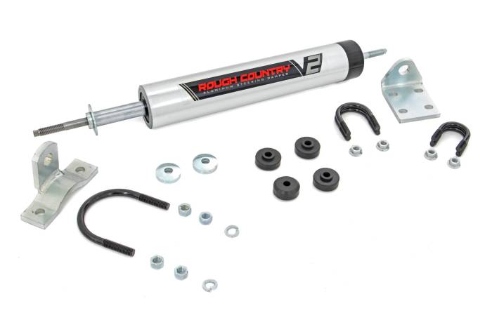 Rough Country - V2 Steering Stabilizer Multiple Makes & Models (Dodge/Jeep) Rough Country