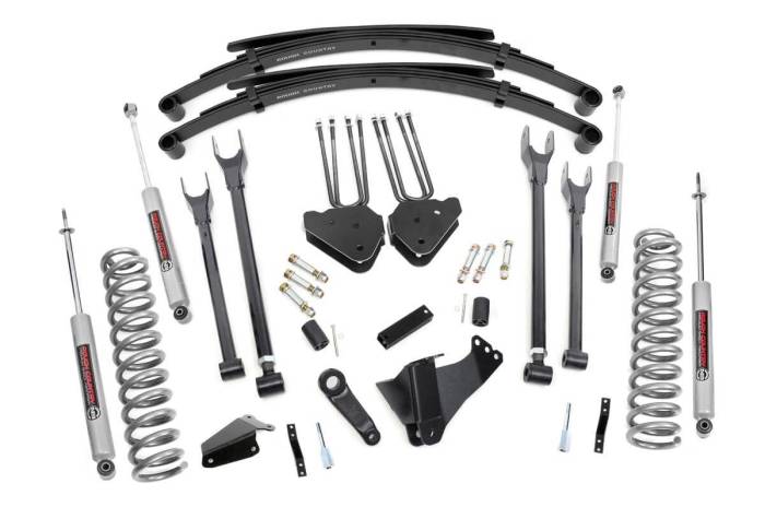 Rough Country - 6 Inch Lift Kit Diesel 4 Link RR Spring Ford F-250/F-350 Super Duty (05-07) Rough Country