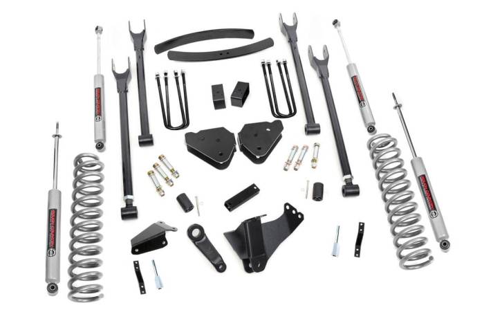 Rough Country - 6 Inch Lift Kit Diesel 4 Link No OVLDS Ford F-250/F-350 Super Duty (05-07) Rough Country