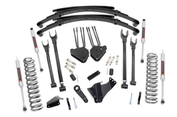 Rough Country - 6 Inch Lift Kit Diesel 4 Link M1 Leaf Springs Ford F-250/F-350 Super Duty (05-07) Rough Country