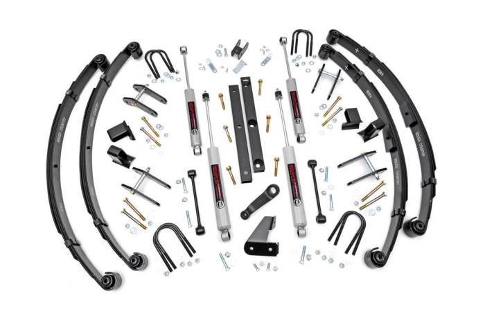 Rough Country - 4.5 Inch Lift Kit Power Steering Jeep Wrangler YJ 4WD (1987-1995) Rough Country