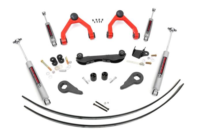 Rough Country - 2-3 Inch Lift Kit Rear AAL Red Silverado/Sierra 1500 Truck & SUV 4WD (1988-1999) Rough Country