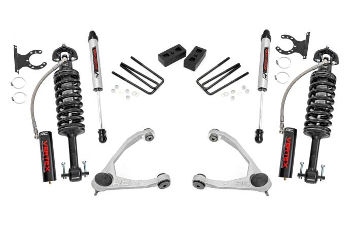 Rough Country - 3.5 Inch Lift Kit Forged UCA Cast Steel Vertex/V2 Silverado/Sierra 1500 (07-13) Rough Country