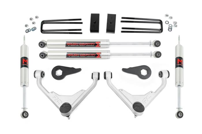 Rough Country - 3 Inch Lift Kit FT Code M1 Silverado/Sierra 2500HD/3500HD/Suburban 2500/Yukon XL 2500 (01-10) Rough Country