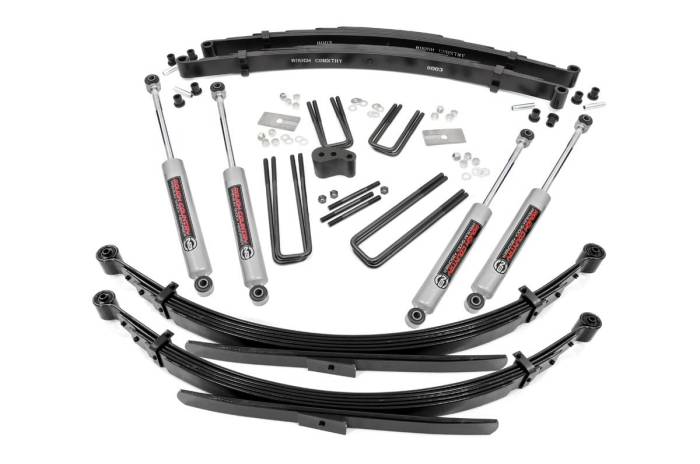 Rough Country - 4 Inch Lift Kit Rear Springs Dana 44 Dodge W100 Truck/W200 Truck 4WD (1970-1974) Rough Country