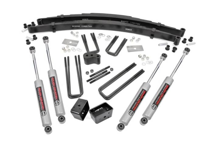 Rough Country - 4 Inch Lift Kit Rear Blocks Dana 44 Dodge W100 Truck/W200 Truck 4WD (1974-1977) Rough Country