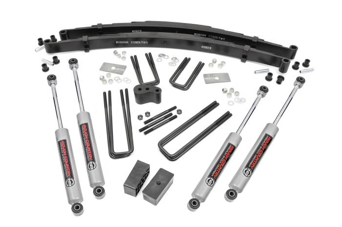 Rough Country - 4 Inch Lift Kit Rear Blocks Dana 44 Dodge W100 Truck/W200 Truck 4WD (1970-1974) Rough Country