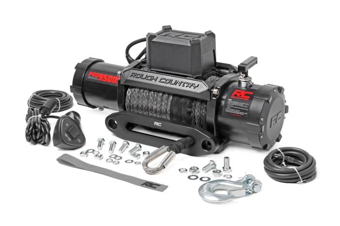 Rough Country - 9500-Lb Pro Series Winch Synthetic Rope Rough Country