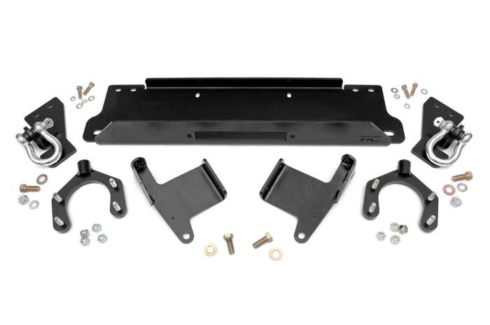 Rough Country - Winch Mount Plate Factory Bmpr D-Rings Jeep Wrangler JK/Wrangler Unlimited (07-18) Rough Country