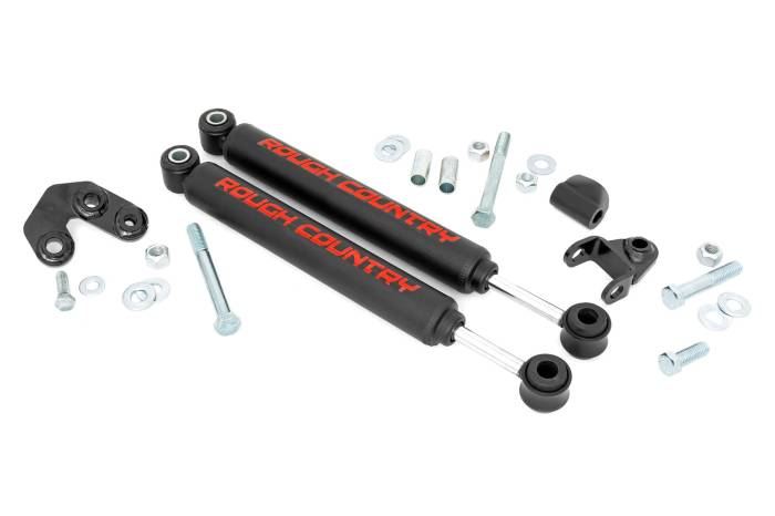 Rough Country - Dual Steering Stabilizer 2.5-6.5 Inch Lift Jeep Comanche MJ/Wrangler TJ/Wrangler Unlimited Rough Country