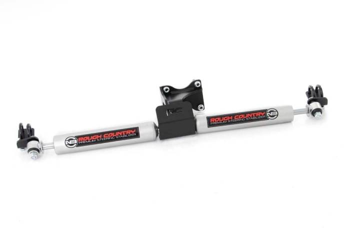Rough Country - N3 Steering Stabilizer Dual 2-8 Inch Lift Jeep Wrangler JK/Wrangler Unlimited (07-18) Rough Country