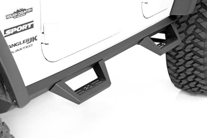 Rough Country - Contoured Drop Steps 4 Door Jeep Wrangler Unlimited 2WD/4WD (2007-2018) Rough Country