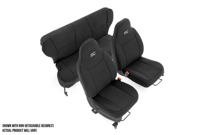 Rough Country - Seat Covers Detachable Headrest FR & RR Jeep Cherokee XJ 2WD/4WD (97-01) Rough Country