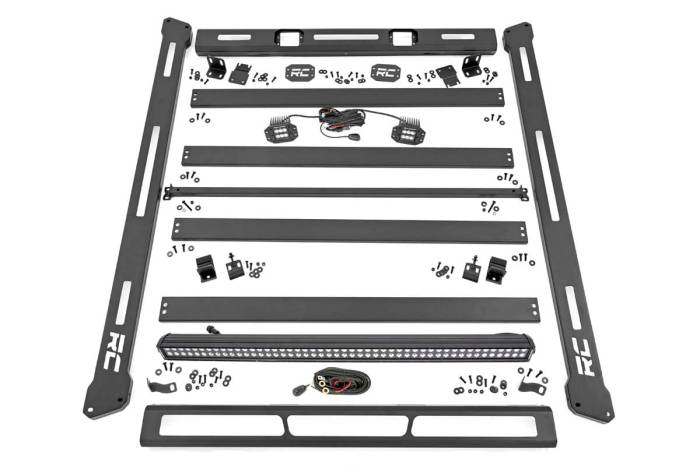 Rough Country - Roof Rack Black Series Lights Jeep Wrangler JL (18-26)/Wrangler Unlimited (18-26) Rough Country