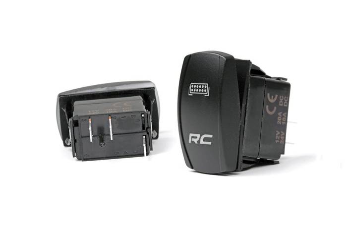 Rough Country - Rocker Switch 2x1 with Logo Blue Back Light Rough Country