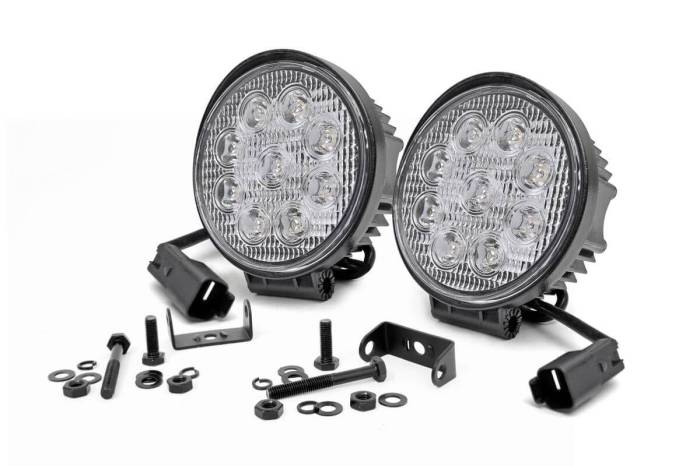 Rough Country - 4 Inch Chrome Series LED Light Round Pair Rough Country