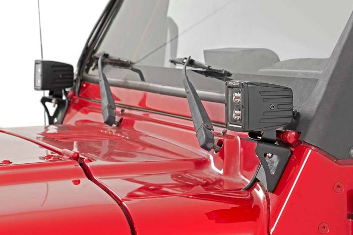 Rough Country - Light Mounts Lower Windshield Jeep Wrangler TJ (97-06)/Wrangler Unlimited (04-06) Rough Country