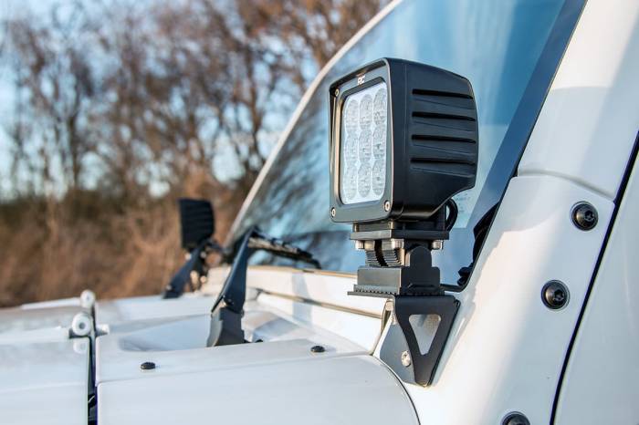 Rough Country - Light Mounts Lower Windshield Jeep Wrangler JK/Wrangler Unlimited (07-18) Rough Country