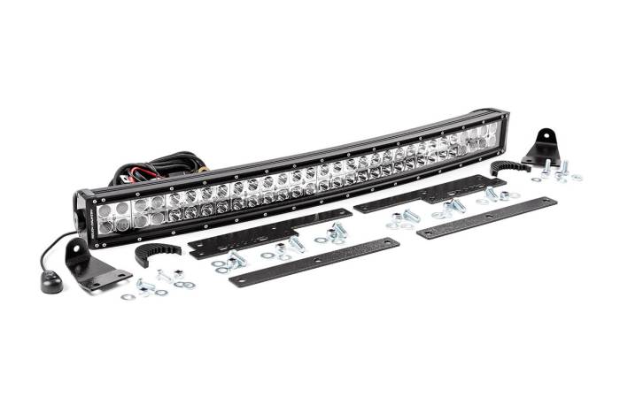 Rough Country - LED Light Kit Behind Grille Mount 30 Inch Black Dual Row White DRL Chevy Silverado 1500 (14-15) Rough Country