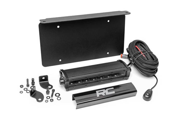 Rough Country - LED Light Kit License Plate Mount 8 Inch Single Row Black Series Rough Country