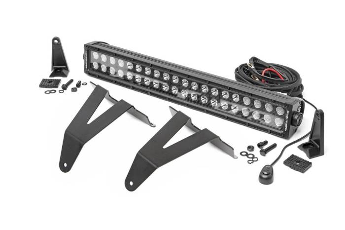 Rough Country - LED Light Kit Bumper Mount 20 Inch Black Dual Row Ram 1500 2WD/4WD (19-24) Rough Country