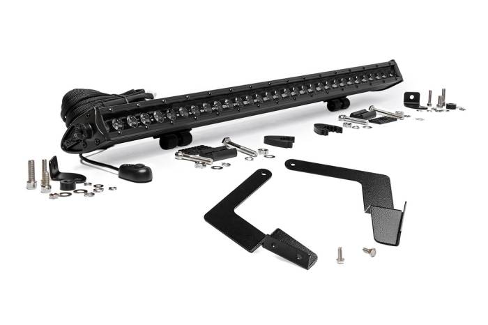 Rough Country - LED Light Kit Lower Grille Mount 30 Inch Black Single Row Toyota Tacoma (16-23) Rough Country