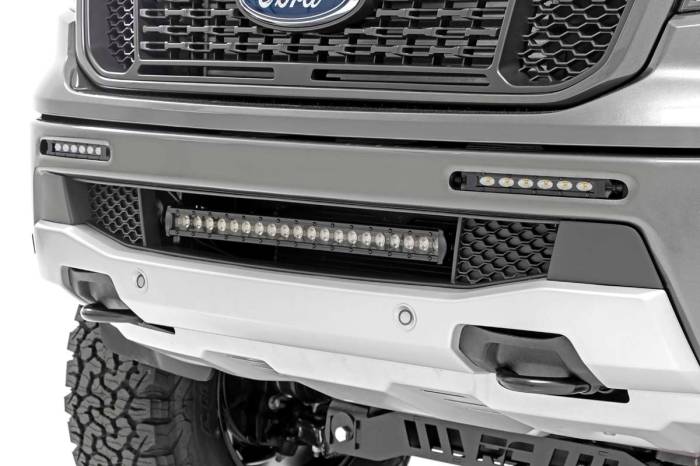 Rough Country - LED Light Kit Bumper Mount 6 Inch Black Slimline Pair Ford Ranger (19-23) Rough Country