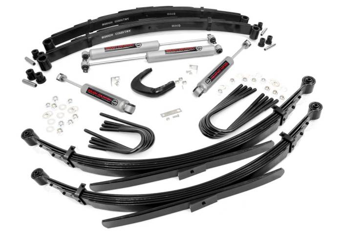 Rough Country - 4 Inch Lift Kit 52 Inch Rear Springs Chevy/GMC C10/K10 Truck & SUV/K5 Blazer (73-76) Rough Country