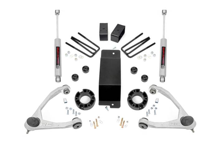 Rough Country - 3.5 Inch Lift Kit Alum/Cast Steel Silverado/Sierra 1500 (07-16) Rough Country