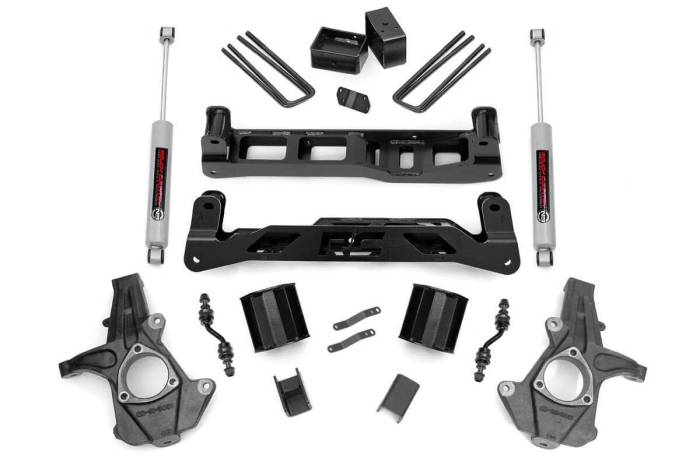 Rough Country - 5 Inch Lift Kit Alum/Stamp Steel Silverado/Sierra 1500 2WD (14-18 & Classic) Rough Country