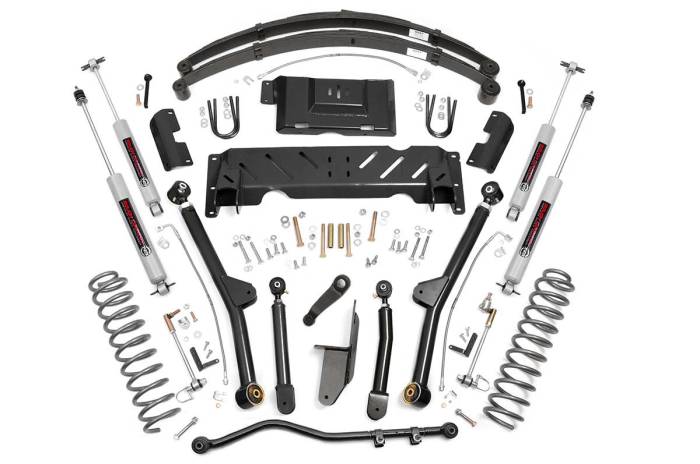 Rough Country - 4.5 Inch Lift Kit Long Arm RR Leafs NP242 Jeep Cherokee XJ 4WD (84-01) Rough Country