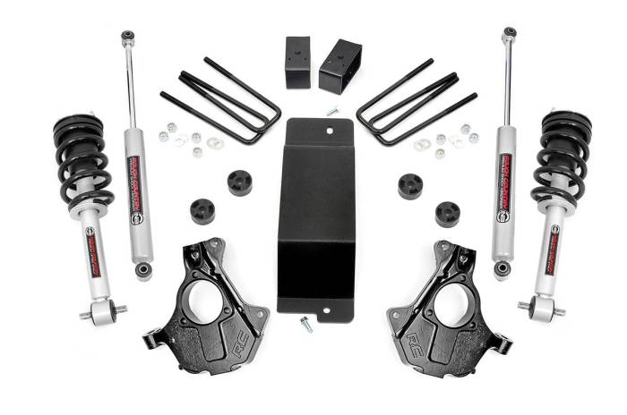 Rough Country - 3.5 Inch Lift Kit Alu/Stamp Steel LCA N3 Strut Silverado/Sierra 1500 (14-18 & Classic) Rough Country