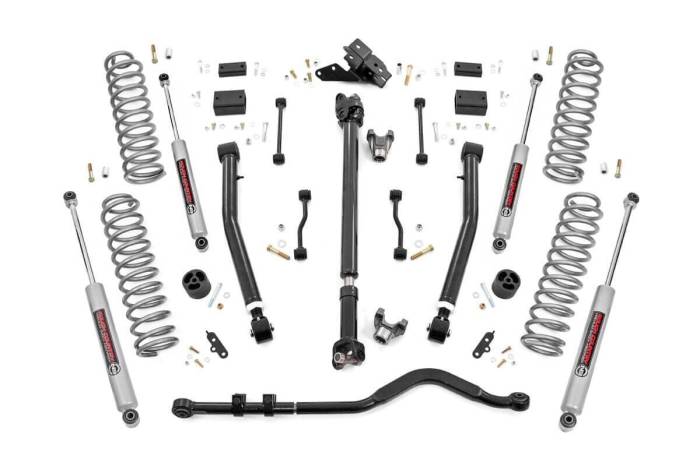 Rough Country - 3.5 Inch Lift Kit Adj Lower FR D/S Jeep Wrangler JL 4WD (2018-2023) Rough Country
