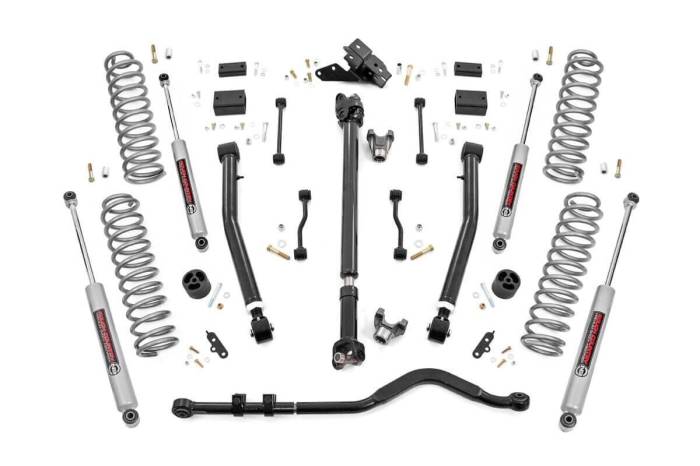 Rough Country - 3.5 Inch Lift Kit Adj LCA FR D/S Jeep Wrangler JL Rubicon 4WD (18-23) Rough Country