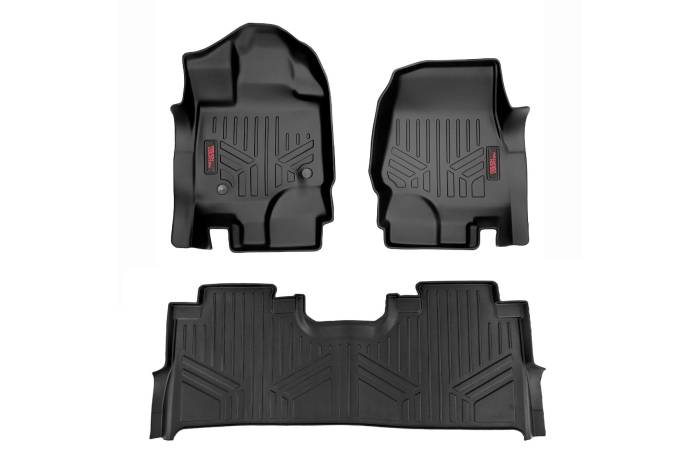 Rough Country - Floor Mats FR & RR FR Buckets Ford F-150 (15-26)/F-150 Lightning (22-26)/Raptor (17-25) Rough Country