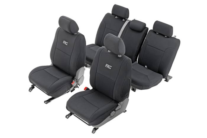 Rough Country - Seat Covers Black FR & RR Crew Cab Toyota Tacoma 2WD/4WD (2005-2015) Rough Country