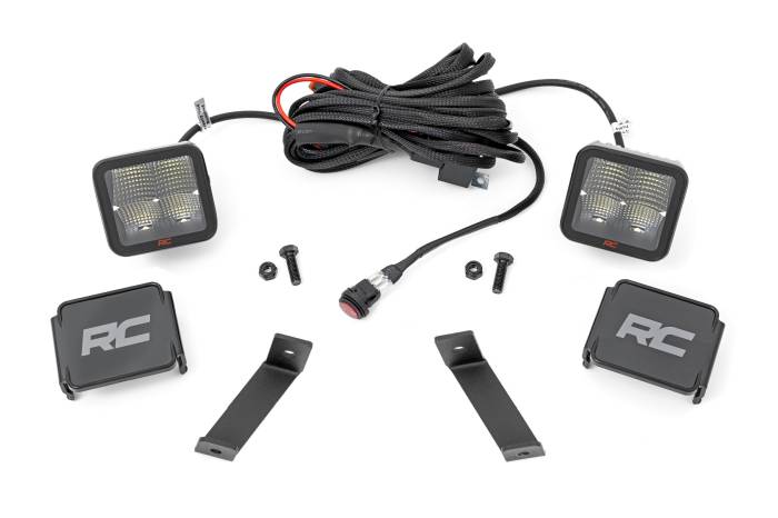 Rough Country - LED Light Kit Ditch Mount 2 Inch Spectrum Pair Spot Jeep Cherokee KL (14-21) Rough Country
