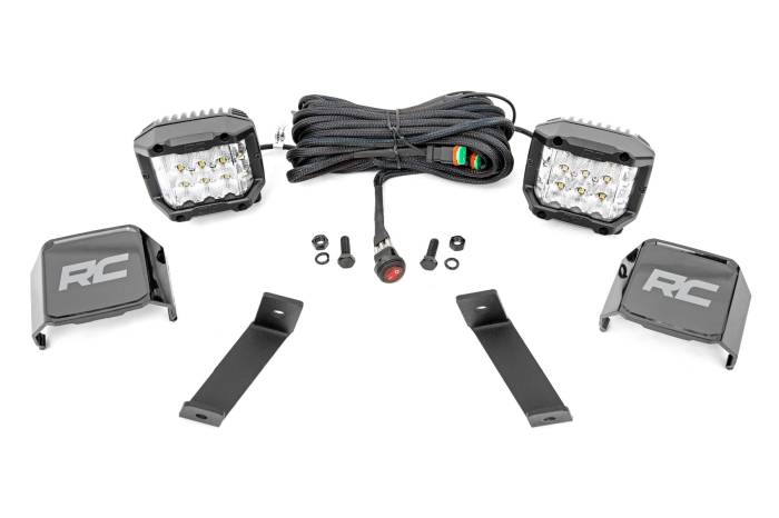 Rough Country - LED Light Kit Ditch Mount 3 Inch OSRAM Wide Jeep Cherokee KL (14-21) Rough Country