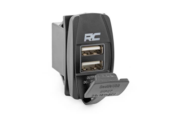 Rough Country - USB Switch Insert 2x1 with Logo Blue Back Light Rough Country