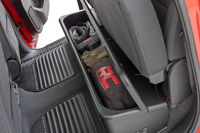 Rough Country - Under Seat Storage with Locking Lid Crew Cab Silverado/Sierra 1500/2500HD/3500HD (19-26) Rough Country