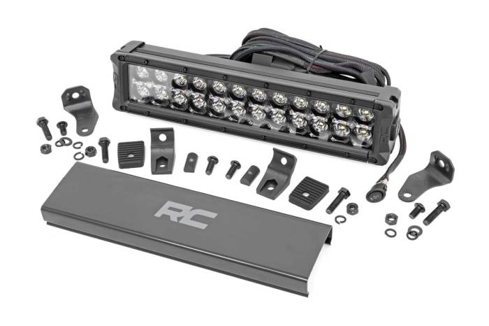 Rough Country - 12 Inch Black Series LED Light Bar Dual Row White DRL Rough Country