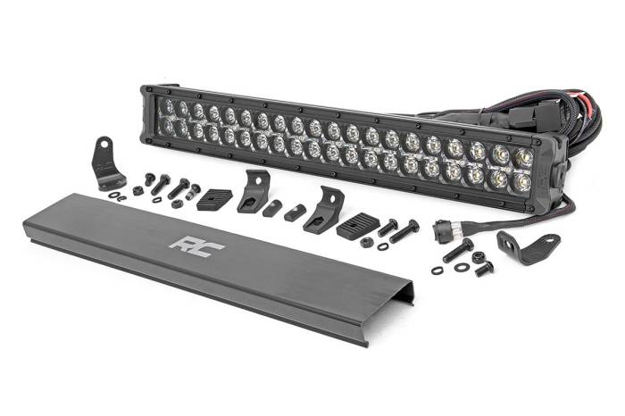Rough Country - 20 Inch Black Series LED Light Bar Dual Row Cool White DRL Rough Country
