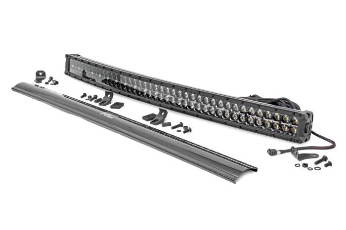 Rough Country - 40 Inch Black Series LED Light Bar Curved Dual Row Cool White DRL Rough Country