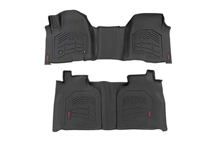 Rough Country - Sure-Fit Floor Mats FR & RR FR Over Hump Crew Silverado/Sierra 1500/2500HD/3500HD (19-26) Rough Country
