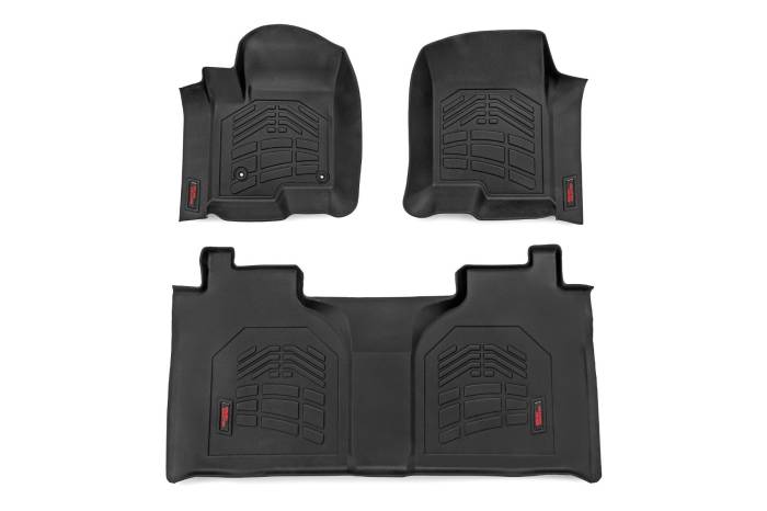 Rough Country - Sure-Fit Floor Mats FR & RR FR Bucket Crew Silverado/Sierra 1500/2500HD/3500HD (19-26) Rough Country