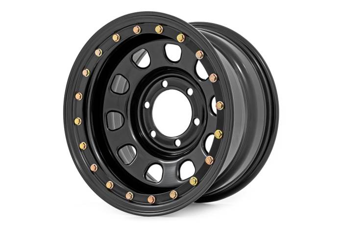 Rough Country - Steel Simulated Bead Lock Wheel Black 17x9 5x5 3.30 Bore -12 Rough Country