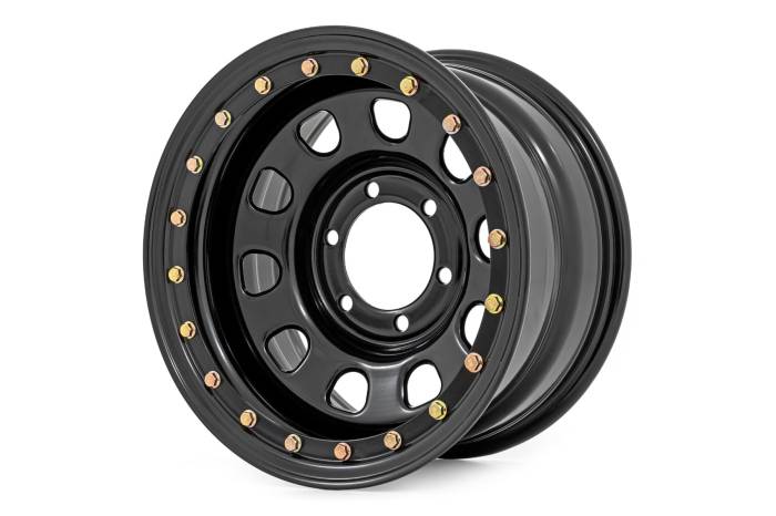 Rough Country - Steel Simulated Bead Lock Wheel Black 16x8 6x5.5 4.25 Bore -12 Rough Country