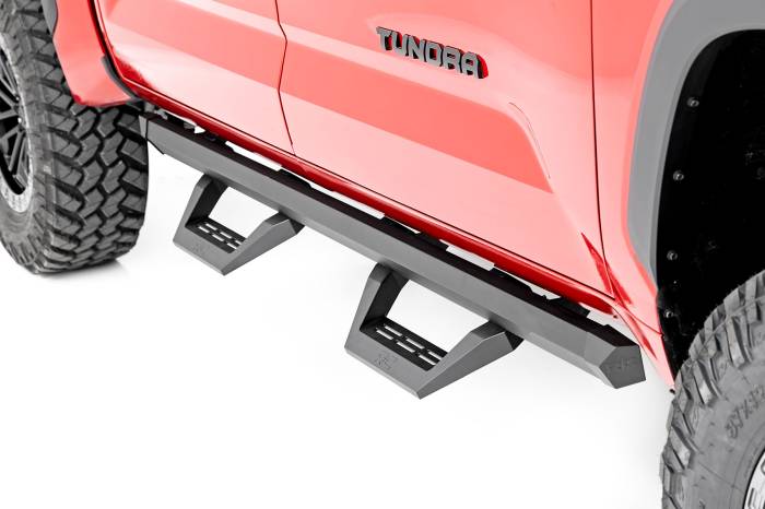 Rough Country - SRX2 Adj Aluminum Steps CrewMax Toyota Tundra 2WD/4WD (2022-2026) Rough Country
