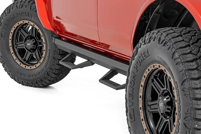 Rough Country - SRL2 Adjustable Aluminum Step 4-Door Ford Bronco 4WD (2021-2025) Rough Country